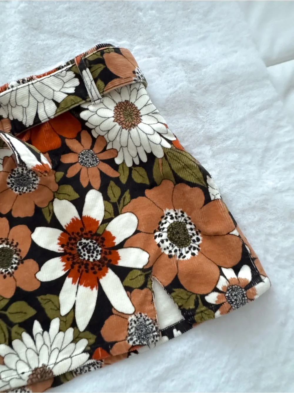 Show Me Your Mumu Tyra Belted Mini Skirt Hutton Floral Corduroy